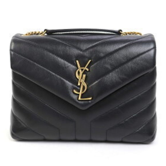 Saint Laurent Loulou Bag Y Quilted Leather Black Chain Shoulder YSL - Picture 1 of 13